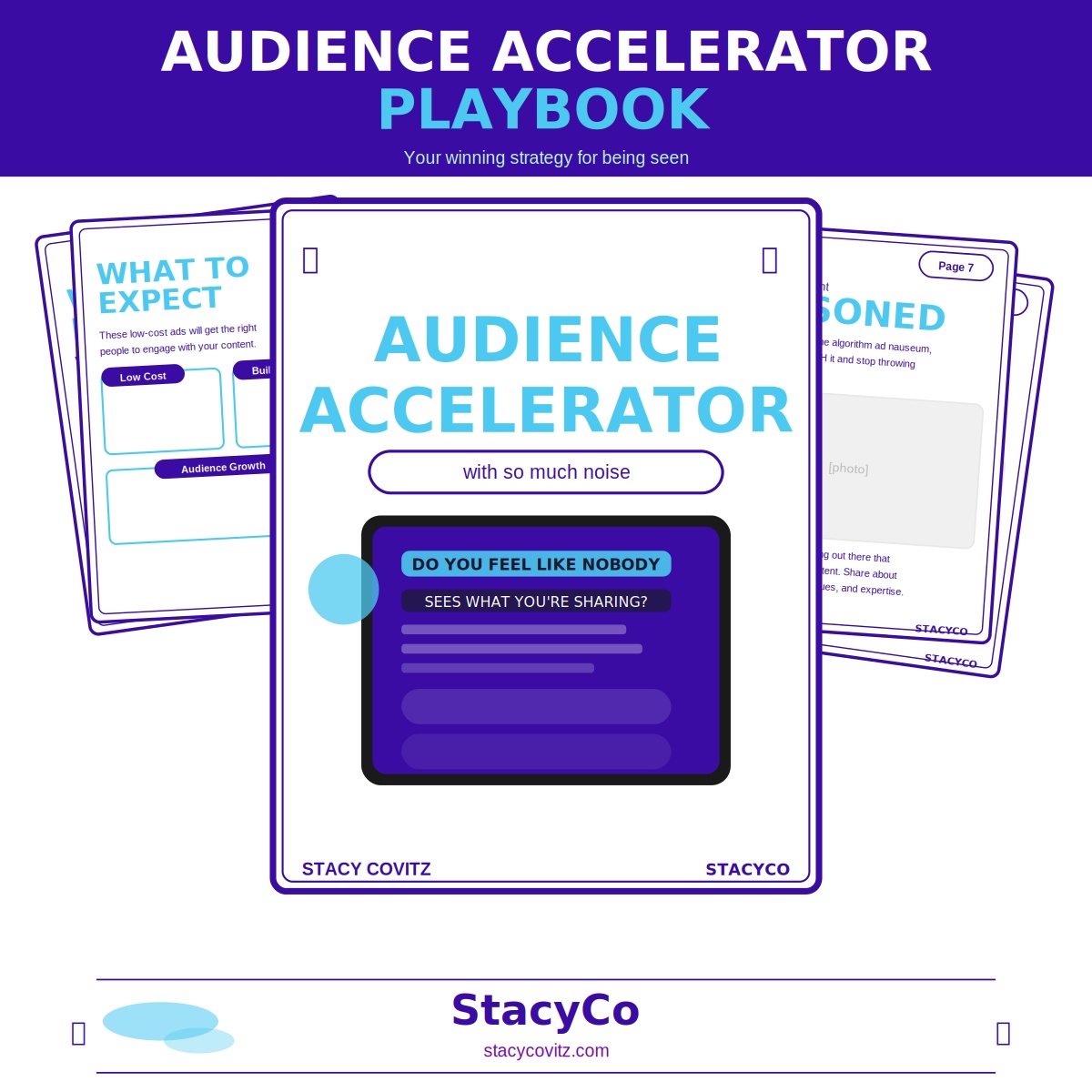 mock up of audience accelerator playbook for facebook and instagram ads.